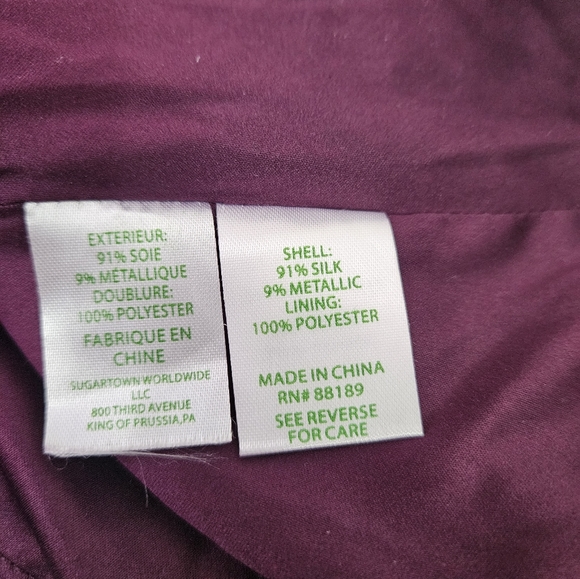 Lilly Pulitzer Shea Silk Dress Cabernet Berry Metallic Embroidered, Size 10 - Picture 8 of 10